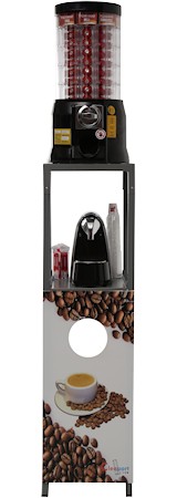 Máquina de venda automática cápsulas café com suporte